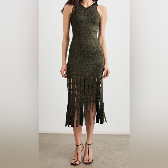 Rails Dresses & Skirts - Rails Kaia Metallic Fringe Detail Knit Midi Dress
